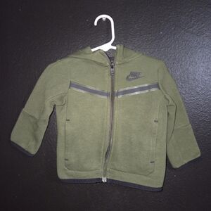 Nike Kids Toddler 18m Olive Green Tech Fleece Zip Up Hoodie